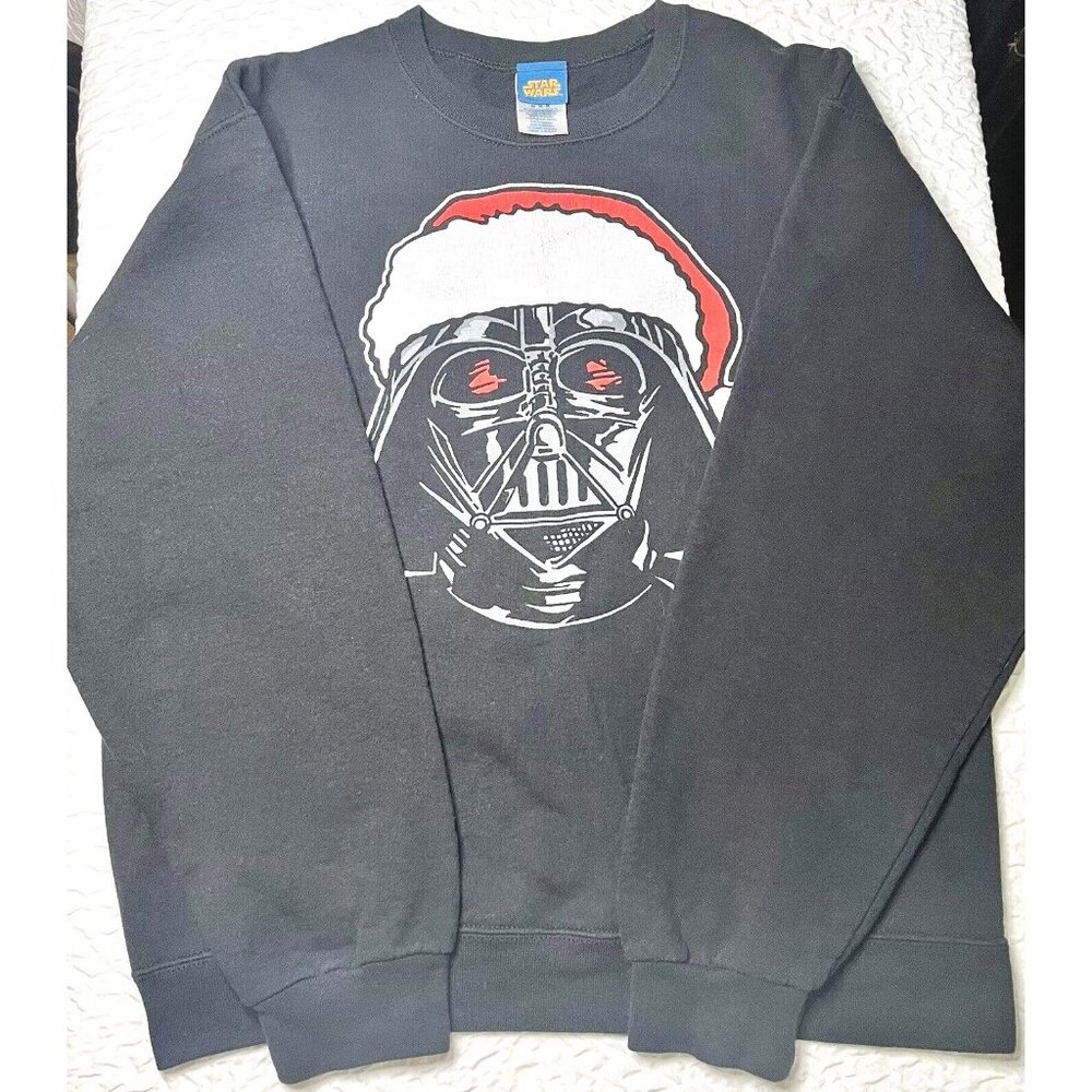 Star Wars Jerzees Darth Vader Christmas Sweatshirt Unisex Black Long Sleeve MED